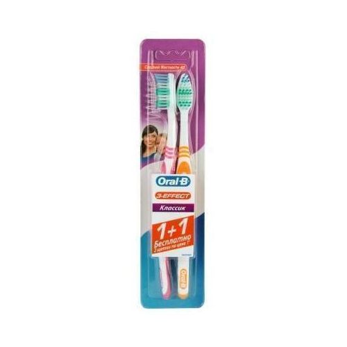 Зубна щітка Oral-B Effect Classic 40 середня 2 шт в місті Богородчани : ціни, характеристика.  - фото №1 Зубна щітка Oral-B Effect Classic 40 середня 2 шт в місті Богородчани : ціни, характеристика.