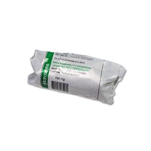 Вата Medicare гігроскопічна гігієнічна нестерильна 100 г в місті Софіївка : ціни, характеристика.  - фото №1 Вата Medicare гігроскопічна гігієнічна нестерильна 100 г в місті Софіївка : ціни, характеристика.