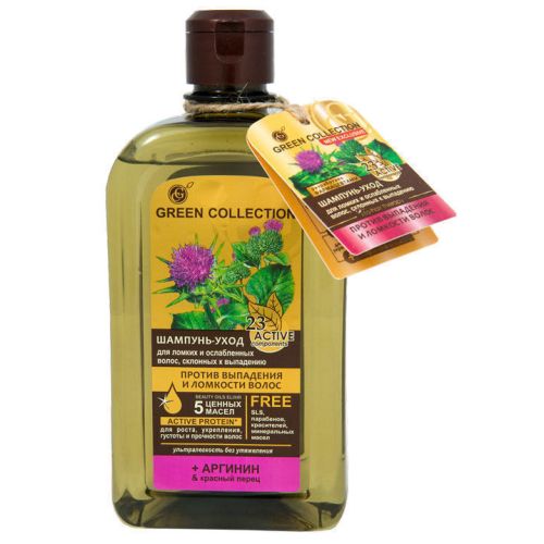 Шампунь Green Collection проти випадіння та ламкості волосся 500 мл в місті Рахів : ціни, характеристика.  - фото №1 Шампунь Green Collection проти випадіння та ламкості волосся 500 мл в місті Рахів : ціни, характеристика.