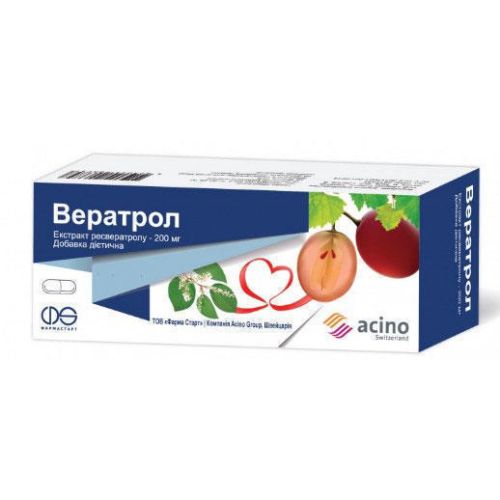 Вератрол капсулы №30 в городе Емильчино : цены, характеристики. - фото №1 Вератрол капсулы №30 в городе Емильчино : цены, характеристики.
