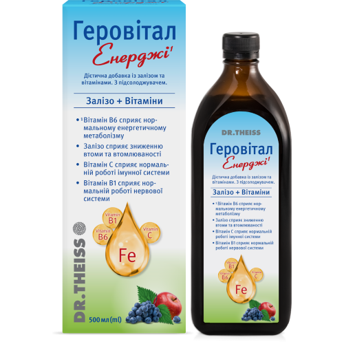 Геровітал Енерджі Доктор Тайсс розчин, 500 мл ADD - фото №1 Геровітал Енерджі Доктор Тайсс розчин, 500 мл ADD