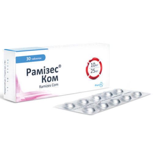 Рамизес Ком 10 мг/25 мг таблетки №30 в городе Борисполь : цены, характеристики. - фото №1 Рамизес Ком 10 мг/25 мг таблетки №30 в городе Борисполь : цены, характеристики.