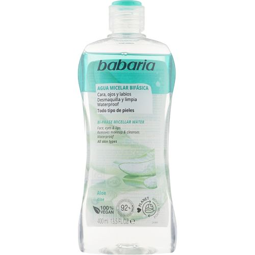 Міцелярна вода Babaria (Бабарія) двофазна Алое для зняття макіяжу 400 мл в місті Глобине : ціни, характеристика.  - фото №1 Міцелярна вода Babaria (Бабарія) двофазна Алое для зняття макіяжу 400 мл в місті Глобине : ціни, характеристика.