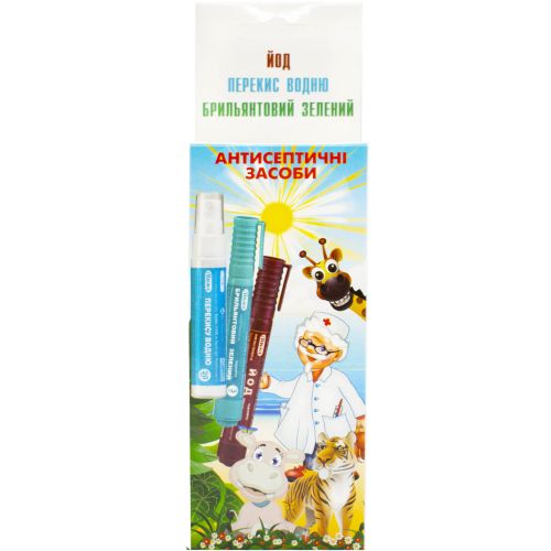 Набір флаконів-олівців (Йод + Діамантовий зелений + Перекис) в місті Вишгород : ціни, характеристика.  - фото №1 Набір флаконів-олівців (Йод + Діамантовий зелений + Перекис) в місті Вишгород : ціни, характеристика.