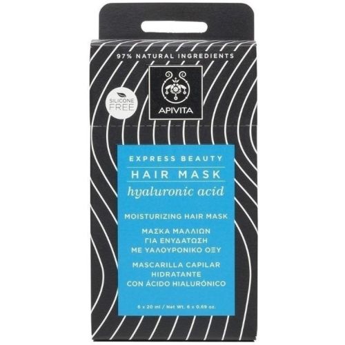 Маска Apivita (Апивита) Express Beauty для волос Увлажнение с гиалуроновой кислотой 20 мл в Киеве : цены, характеристики.  - фото №1  Маска Apivita (Апивита) Express Beauty для волос Увлажнение с гиалуроновой кислотой 20 мл в Киеве : цены, характеристики.