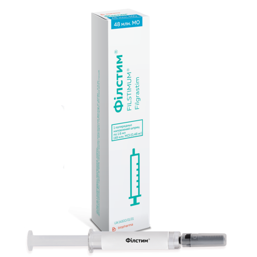 Филстим раствор для инъекций 0.48 мг (48 млн) шприц 1.6 мл №1 в городе Вышгород : цены, характеристики.  - фото №1 Филстим раствор для инъекций 0.48 мг (48 млн) шприц 1.6 мл №1 в городе Вышгород : цены, характеристики.
