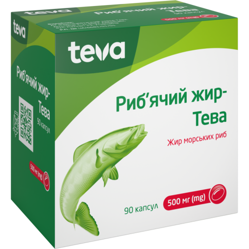 Рыбий жир-Тева 500 мг капсулы №90 в городе Первомайск : цены, характеристики.  - фото №1 Рыбий жир-Тева 500 мг капсулы №90 в городе Первомайск : цены, характеристики.