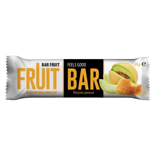 Батончик-Мюслі Fruit Bar (Фрут Бар) в глазурі Медова Динька 25 г в місті Полтава : ціни, характеристика.  - фото №1 Батончик-Мюслі Fruit Bar (Фрут Бар) в глазурі Медова Динька 25 г в місті Полтава : ціни, характеристика.