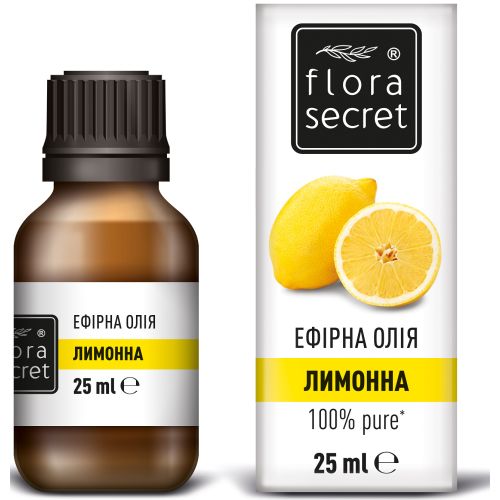 Олія ефірна Flora Secret Лимонна 25 мл ціна - фото №1 Олія ефірна Flora Secret Лимонна 25 мл ціна