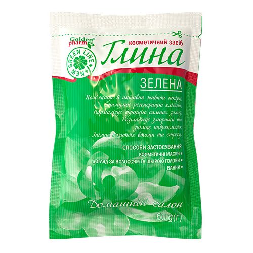 Глина косметична зелена 60 г в інтернет-аптеці - фото №1 Глина косметична зелена 60 г в інтернет-аптеці