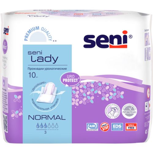 Прокладки урологические Seni Lady normal, 10 шт. в Украине - фото №1 Прокладки урологические Seni Lady normal, 10 шт. в Украине