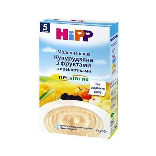 Каша Hipp 2953 молочная кукурузная с фруктами с пробиотиками (с 5 месяцев) 250 г в городе Луцк : цены, характеристики. - фото №1 Каша Hipp 2953 молочная кукурузная с фруктами с пробиотиками (с 5 месяцев) 250 г в городе Луцк : цены, характеристики.