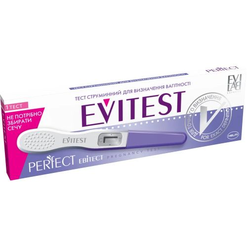 Тест струйный Evitest Perfect для определения беременности, 1 шт. в городе Канев : цены, характеристики.  - фото №1 Тест струйный Evitest Perfect для определения беременности, 1 шт. в городе Канев : цены, характеристики.