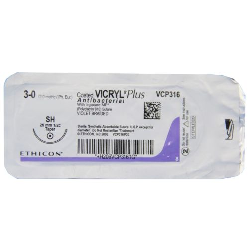 Вікрил 3-0  фіол. (1/2 кола) колюча голка 26 мм 75 см VCP316H в місті Вишгород : ціни, характеристика.  - фото №1 Вікрил 3-0  фіол. (1/2 кола) колюча голка 26 мм 75 см VCP316H в місті Вишгород : ціни, характеристика.