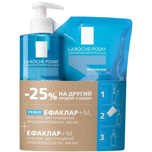 Набір La Roche-Posay (Ля Рош-Позе) Effaclar+ M (Гель-мус для очищення проблемної шкіри, 400 мл + рефіл 400 мл) в місті Богородчани : ціни, характеристика.  - фото №1 Набір La Roche-Posay (Ля Рош-Позе) Effaclar+ M (Гель-мус для очищення проблемної шкіри, 400 мл + рефіл 400 мл) в місті Богородчани : ціни, характеристика.