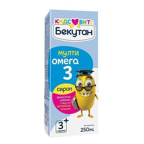 Бекутан Кидс Витс МультиОмега-3 сироп 250 мл в аптеке - фото №1 Бекутан Кидс Витс МультиОмега-3 сироп 250 мл в аптеке