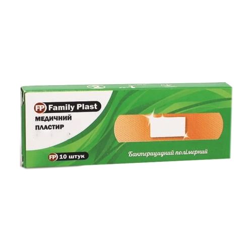 Пластырь Family Plast бактерицидный на полимерной основе водостойкий, 25 мм х 72 мм №10 в городе Софиевка : цены, характеристики.  - фото №1 Пластырь Family Plast бактерицидный на полимерной основе водостойкий, 25 мм х 72 мм №10 в городе Софиевка : цены, характеристики.