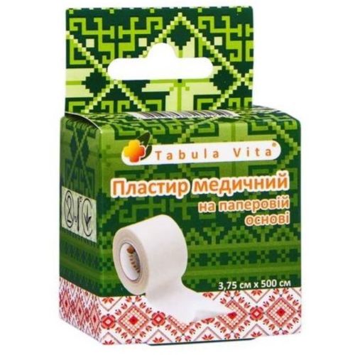 Пластырь медицинский Tabula Vita на бумажной основе 3,75 см х 500 см №1 в Днепре : цены, характеристики. - фото №1 Пластырь медицинский Tabula Vita на бумажной основе 3,75 см х 500 см №1 в Днепре : цены, характеристики.