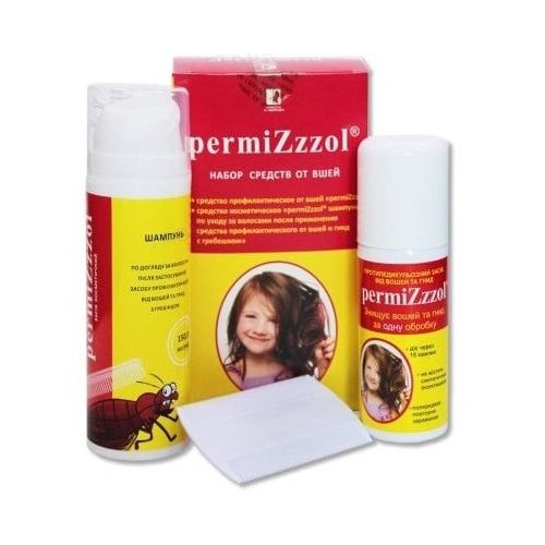 Набір протипедикульозний Permizzzol шампунь 50 мл + аерозоль 70 мл ціна - фото №1 Набір протипедикульозний Permizzzol шампунь 50 мл + аерозоль 70 мл ціна