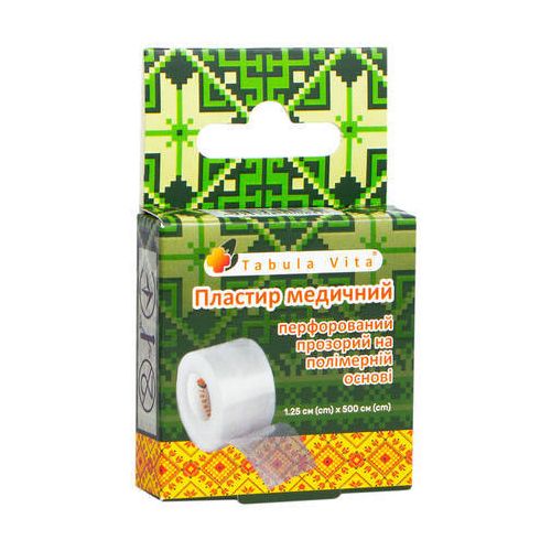 Пластырь Табула Вита на полимерной основе перфорированный прозрачный, 1,25 см х 500 см в Днепре : цены, характеристики. - фото №1 Пластырь Табула Вита на полимерной основе перфорированный прозрачный, 1,25 см х 500 см в Днепре : цены, характеристики.