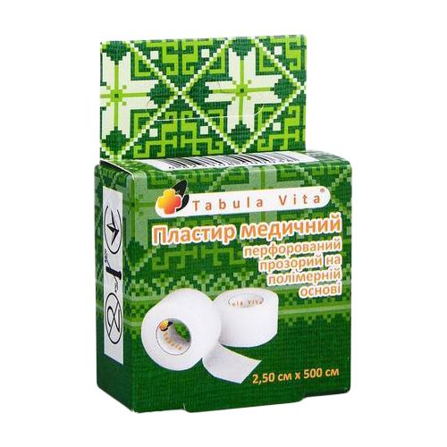 Пластырь Табула Вита на полимерной основе перфорированный прозрачный, 2,5 см х 500 см в Днепре : цены, характеристики. - фото №1 Пластырь Табула Вита на полимерной основе перфорированный прозрачный, 2,5 см х 500 см в Днепре : цены, характеристики.