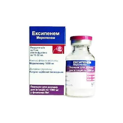 Ексипенем 1000 мг порошок №1 в місті Софіївка : ціни, характеристика.  - фото №1 Ексипенем 1000 мг порошок №1 в місті Софіївка : ціни, характеристика.