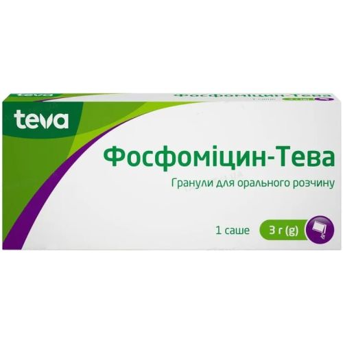 Фосфоміцин-Тева гранулы 3 г саше по 8 г № 1 в Дніпрі : ціни, характеристика. - фото №1 Фосфоміцин-Тева гранулы 3 г саше по 8 г № 1 в Дніпрі : ціни, характеристика.