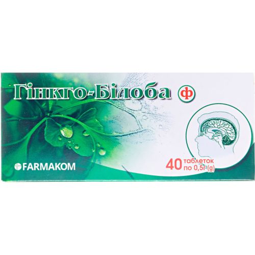 Гінкго-Білоба-Ф таблетки №40 в місті Софіївка : ціни, характеристика.  - фото №1 Гінкго-Білоба-Ф таблетки №40 в місті Софіївка : ціни, характеристика.