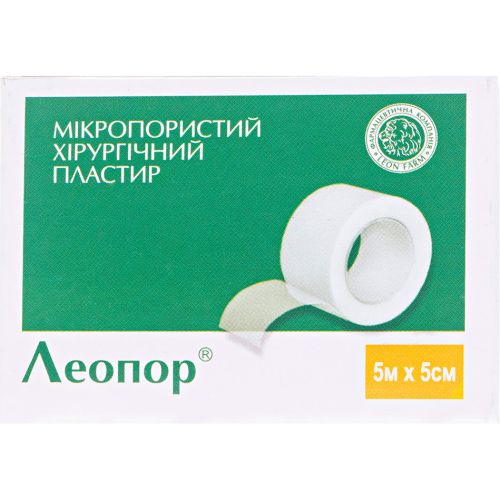 Пластир медичний Леопор хірургічний, мікропористий рулонний без котушки, 5 м х 5 см, 1 шт. в місті Одеса : ціни, характеристика.  - фото №1 Пластир медичний Леопор хірургічний, мікропористий рулонний без котушки, 5 м х 5 см, 1 шт. в місті Одеса : ціни, характеристика.