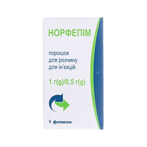 Норфепим порошок для раствора для инъекций 1 г/0,5 г флакон №1 в городе Одесса : цены, характеристики.  - фото №1 Норфепим порошок для раствора для инъекций 1 г/0,5 г флакон №1 в городе Одесса : цены, характеристики.