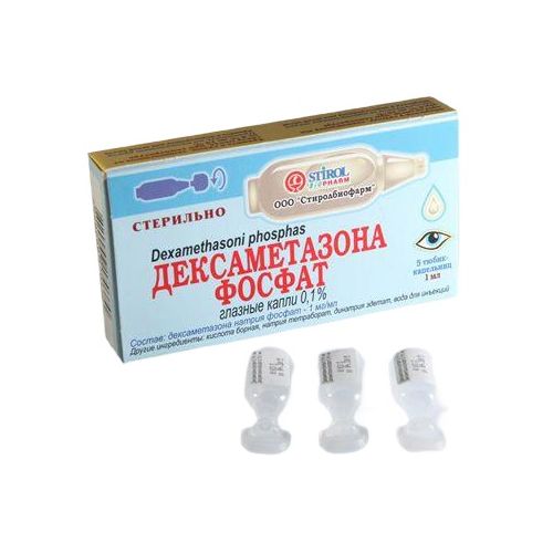 Дексаметазона фосфат краплі для очей 0,1% тюбик 1 мл №5 в місті Глобине : ціни, характеристика.  - фото №1 Дексаметазона фосфат краплі для очей 0,1% тюбик 1 мл №5 в місті Глобине : ціни, характеристика.