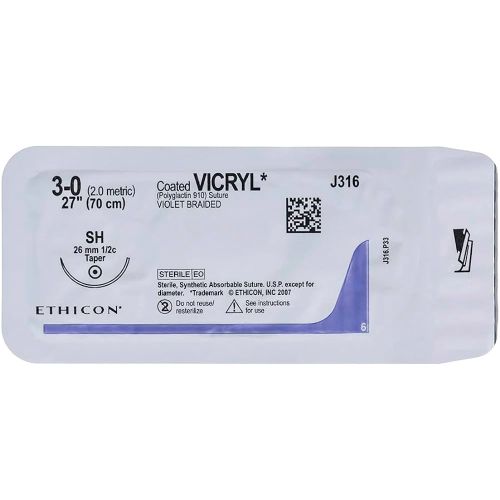 Шовний матеріал Вікрил 3-0 колюча голка 25 мм 70 см в місті Канів : ціни, характеристика.  - фото №1 Шовний матеріал Вікрил 3-0 колюча голка 25 мм 70 см в місті Канів : ціни, характеристика.