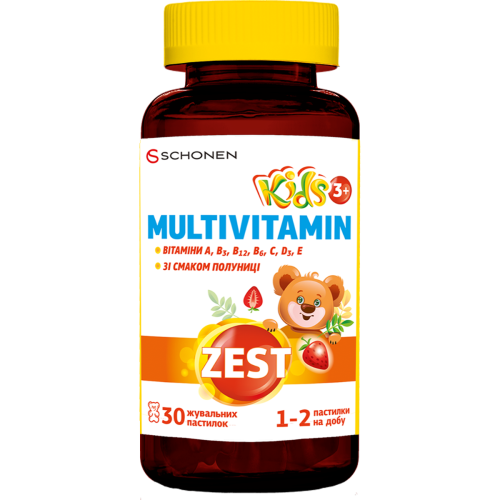 Zest (Зест) Kids Multivitamin (Кідс Мультівітамін) жувальні пастилки №30 в місті Львів : ціни, характеристика.  - фото №1 Zest (Зест) Kids Multivitamin (Кідс Мультівітамін) жувальні пастилки №30 в місті Львів : ціни, характеристика.