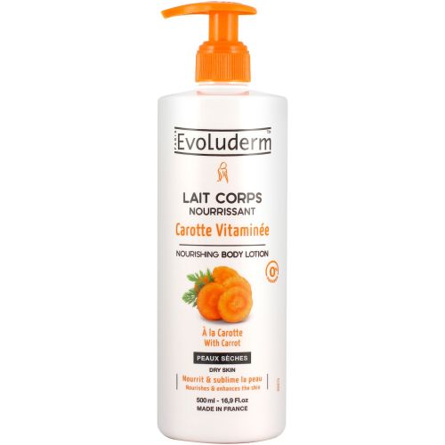 Лосьон-Молочко Evoluderm (Эволюдерм) для сухой кожи питательный с экстрактом моркови 500 мл в городе Вышгород : цены, характеристики.  - фото №1 Лосьон-Молочко Evoluderm (Эволюдерм) для сухой кожи питательный с экстрактом моркови 500 мл в городе Вышгород : цены, характеристики.