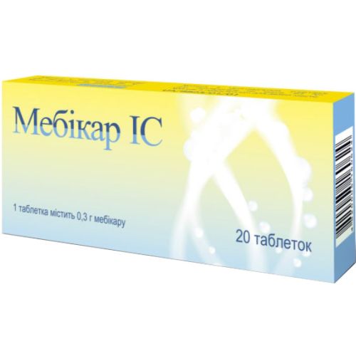 Мебікар IC 0,3 г таблетки № 20  в місті Глобине : ціни, характеристика.  - фото №1 Мебікар IC 0,3 г таблетки № 20  в місті Глобине : ціни, характеристика.