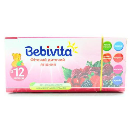 Фіточай Bebivita UA1377 дитячий ягідний 30 г в місті Глобине : ціни, характеристика.  - фото №1 Фіточай Bebivita UA1377 дитячий ягідний 30 г в місті Глобине : ціни, характеристика.