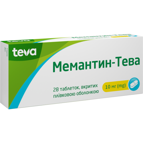 Мемантин-Тева 10 мг таблетки №28 в городе Богородчаны : цены, характеристики.  - фото №1 Мемантин-Тева 10 мг таблетки №28 в городе Богородчаны : цены, характеристики.