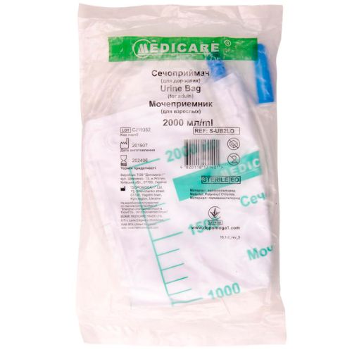 Мочеприемник Medicare со сливным клапаном стерильный 2 л №1 в городе Перещепино : цены, характеристики.  - фото №1 Мочеприемник Medicare со сливным клапаном стерильный 2 л №1 в городе Перещепино : цены, характеристики.