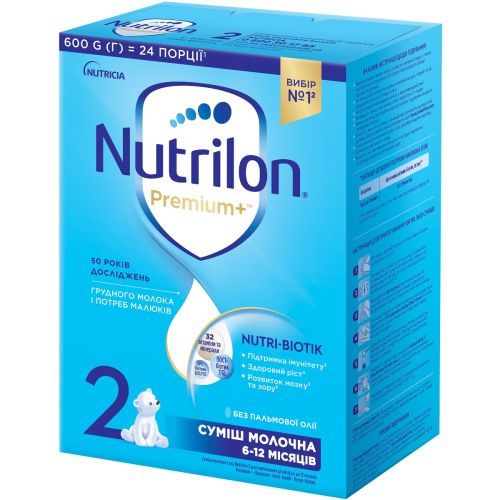 Суміш молочний Nutrilon Premium+ 2, від 6 до 12 місяців, 600 г ціна - фото №1 Суміш молочний Nutrilon Premium+ 2, від 6 до 12 місяців, 600 г ціна