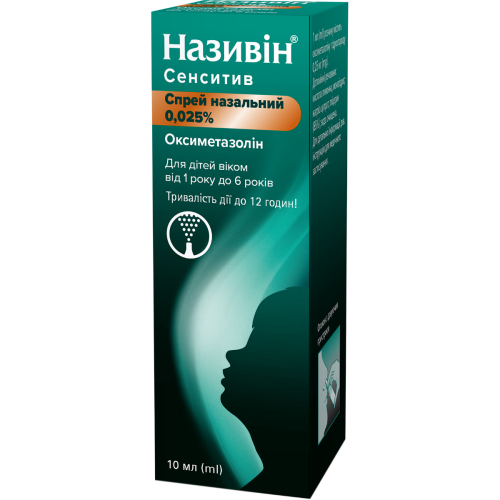 Називин Сенситив 0,025% спрей 10 мл в городе Вышгород : цены, характеристики.  - фото №1 Називин Сенситив 0,025% спрей 10 мл в городе Вышгород : цены, характеристики.