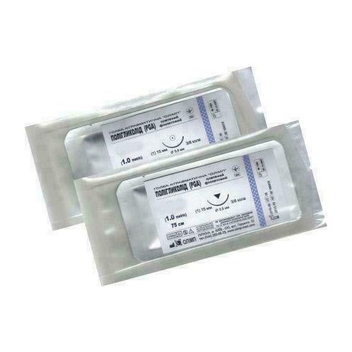 Полігліколід 4/0 колюча голка 20 мм фото - фото №1 Полігліколід 4/0 колюча голка 20 мм фото