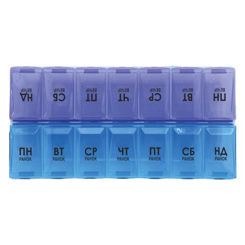Органайзер пластиковий РТ 6041 для таблеток Тиждень Maxi (2 прийоми на день) в місті Канів : ціни, характеристика.  - фото №1 Органайзер пластиковий РТ 6041 для таблеток Тиждень Maxi (2 прийоми на день) в місті Канів : ціни, характеристика.