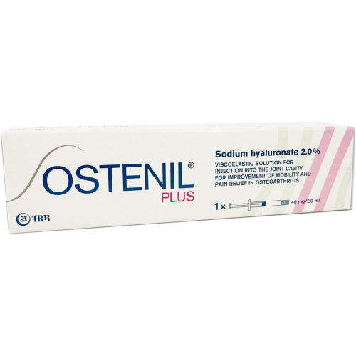 Ostenil Plus (Остеніль Плюс) 40 мг розчин для внутрішньосуглобового введення по 2 мл ампула №1 ADD - фото №1 Ostenil Plus (Остеніль Плюс) 40 мг розчин для внутрішньосуглобового введення по 2 мл ампула №1 ADD