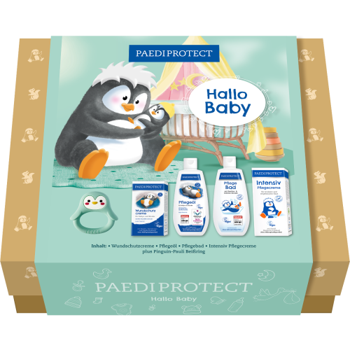 Набір Paediprotect (Педіпротект) дитячий Привіт малюк (крем захисний 50 мл+піна 250 мл+олія 200 мл+крем інтенсивний 75 мл+прорізувач)  в місті Вишгород : ціни, характеристика.  - фото №1 Набір Paediprotect (Педіпротект) дитячий Привіт малюк (крем захисний 50 мл+піна 250 мл+олія 200 мл+крем інтенсивний 75 мл+прорізувач)  в місті Вишгород : ціни, характеристика.