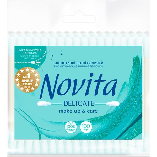 Ватні палички Novita Delicate, 100 шт. в інтернет-аптеці - фото №1 Ватні палички Novita Delicate, 100 шт. в інтернет-аптеці