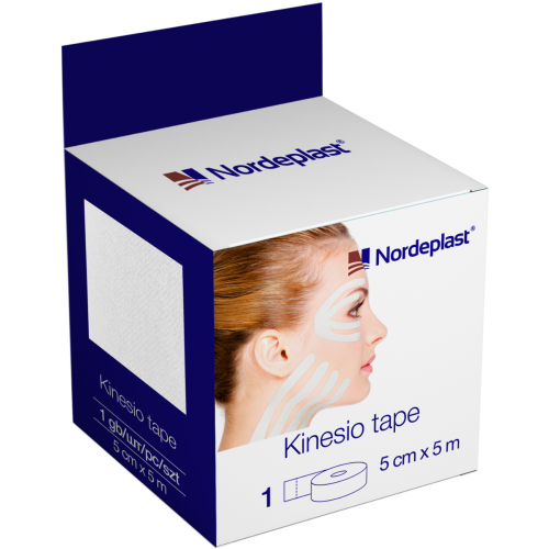 Лейкопластир Nordeplast Кінезіо тейп 5 см х 5 м, білий в місті Канів : ціни, характеристика.  - фото №1 Лейкопластир Nordeplast Кінезіо тейп 5 см х 5 м, білий в місті Канів : ціни, характеристика.