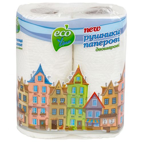 Рушники паперові Eco line (Еко лайн) 2 шт ціна - фото №1 Рушники паперові Eco line (Еко лайн) 2 шт ціна