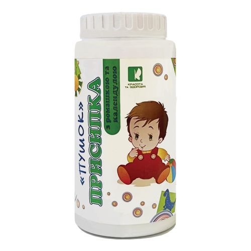 Присипка дитяча Пушок ромашка-нагідки 100 г в місті Одеса : ціни, характеристика.  - фото №1 Присипка дитяча Пушок ромашка-нагідки 100 г в місті Одеса : ціни, характеристика.