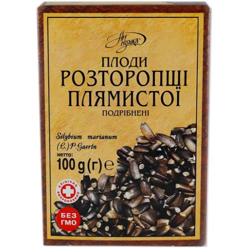 Плоди розторопші плямистої подрібнені, порошок, 100 г в місті Софіївка : ціни, характеристика.  - фото №1 Плоди розторопші плямистої подрібнені, порошок, 100 г в місті Софіївка : ціни, характеристика.