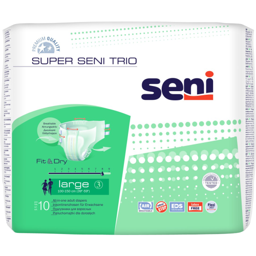Підгузки для дорослих Super Seni Trio large air 10 шт в інтернет-аптеці - фото №1 Підгузки для дорослих Super Seni Trio large air 10 шт в інтернет-аптеці